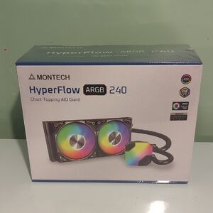 HyperFlow ARGB 240 Liquid Cooler - Black with RGB Lighting . NEW In Box